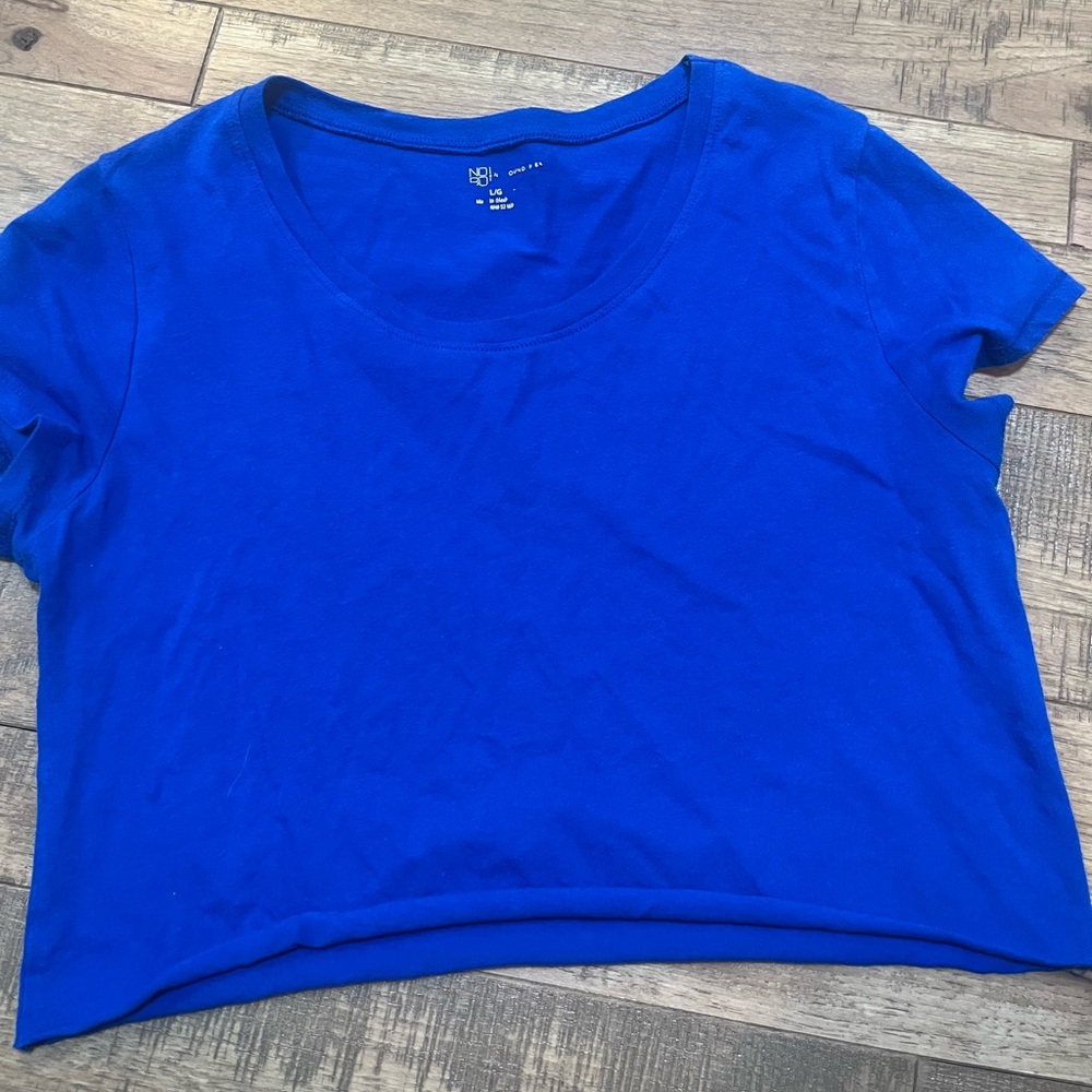 Dark Blue Cropped T-Shirt
